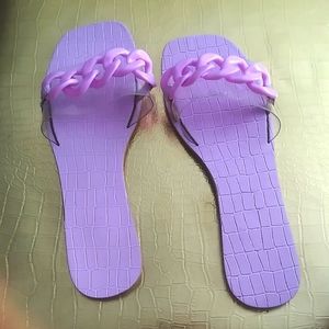 Lavender slides with chain
